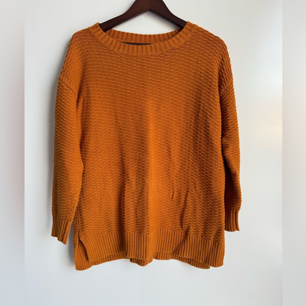 United By Blue Women's Organic Cotton Crew Sweater‎ Cable Knit Medium waffle